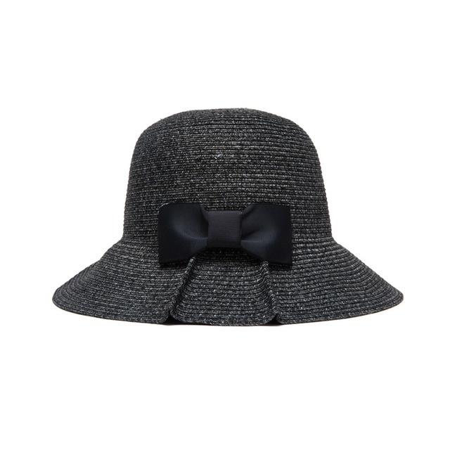 Women Summer Folding Wide Large Brim Shape Beach Sunscreen Cap Cute Big Bow Solid Straw Outdoor Hats Sun Hat