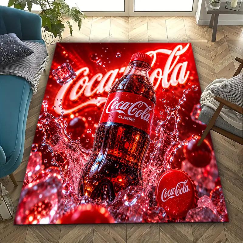 Christmas Gift Halloween Themed Cola Beverage Coca Cola Carpet Is Suitable for Living Room and Bedroom Doormats Office Balcony Decorative Carpet V26