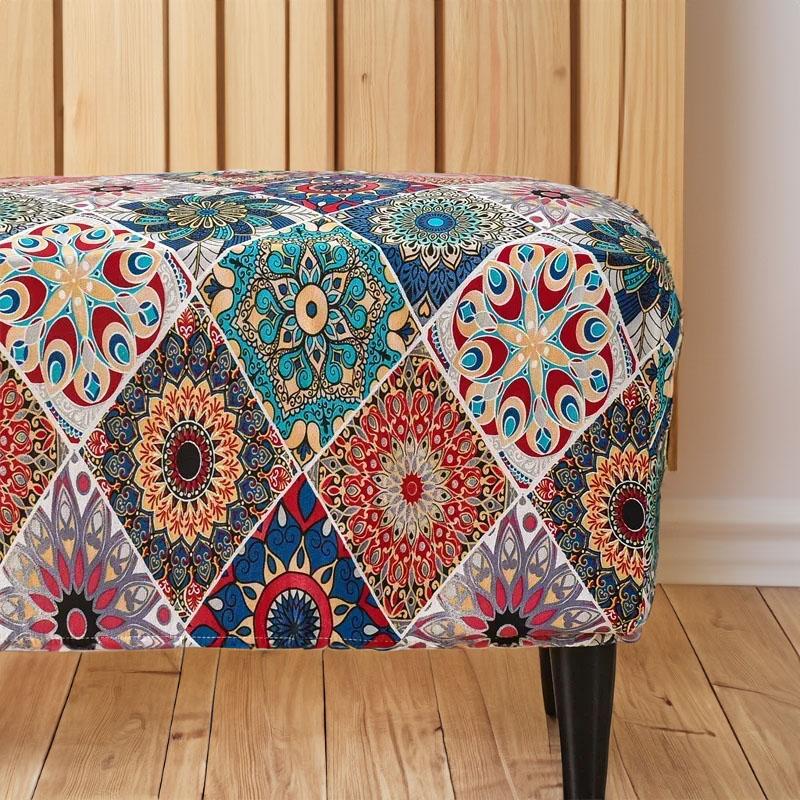 Funda para reposapiés/puf con diseño de mandala