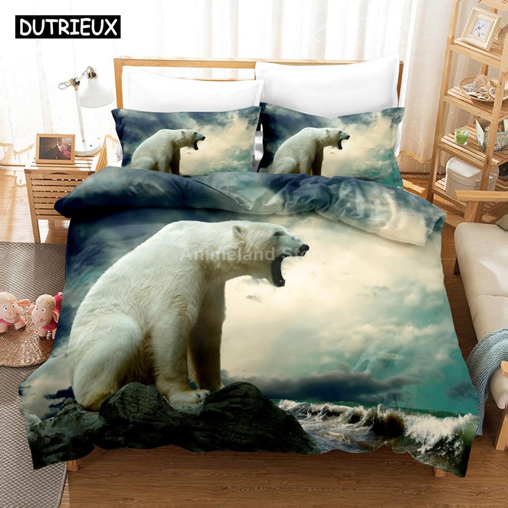 Polar Bear Bedding Set Animal Lovely Quilt Duvet Cover Sets Home Decor Bed Twin Single Queen King Size Fashion Scenery Kawaii