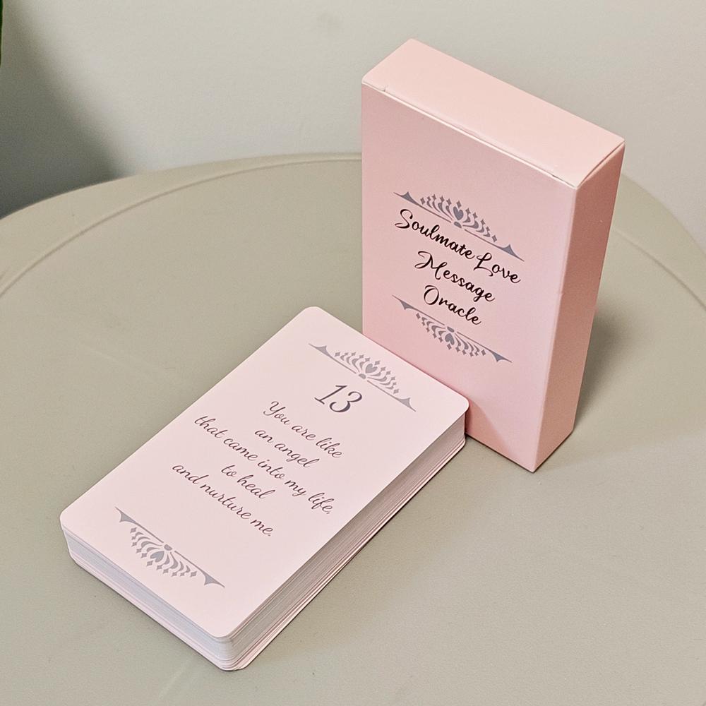 10.3*6cm Soulmate Love Message Oracle Deck 56 Heartfelt Romance Cards for Twin Flame Readings Elegant Pink Oracle Cards