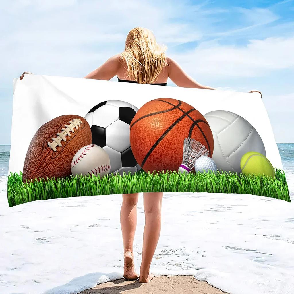 Basketball Large Beach Towel,Soft and Quick Dry Oversized Bath Soft Microfiber for Sports Girls Teens Adults Men