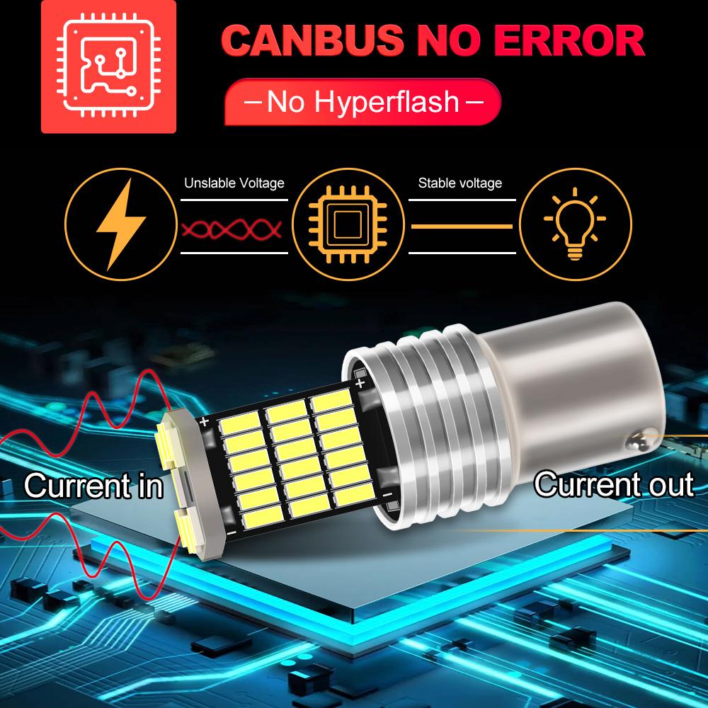 2PCS 21W 6000K LED Reverse Light Car Backup Blubs 1156 BA15S Lamp For Land Rover Defender Discovery Freelander Range Rover Sport
