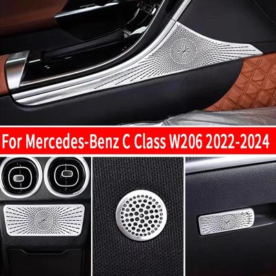 Für Mercedes-Benz C-Klasse W206 -2024 Stahl Lautsprecher Zierabdeckung Autotürlautsprecher Stereo Dekorationsabdeckung