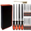 19pcs/set Metal File Set with Case Flat Half-Round Round Triangle Steel File Half-Round Wood File