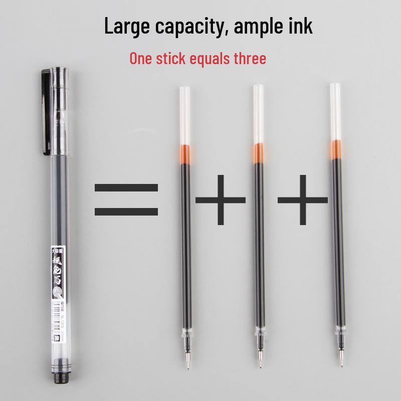 Super Large Capacity Quick-Dry Black Gel Pen - 0.5mm, Ideal for Students and Teachers