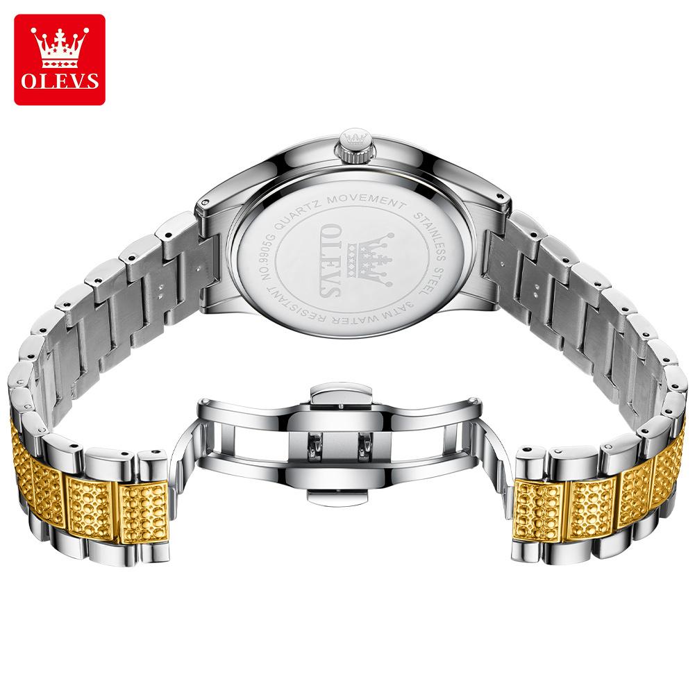 OLEVS New Fashion Mens Watches Top Brand Luxury Quartz Wrist Watch Man Sport Stainless Steel Watch for Men Reloj Hombre