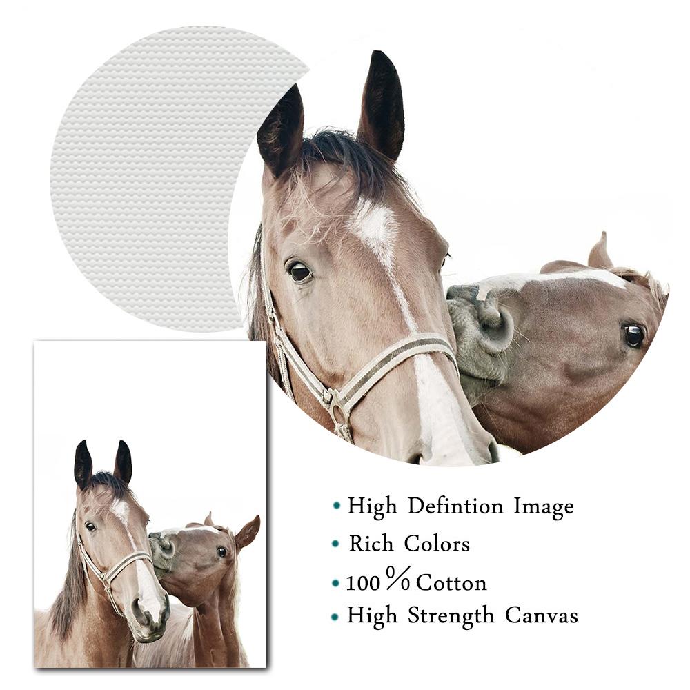 Horses Wall Art Canvas Posters and Prints Minimalist Animal Painting Picture for Living Room Modern Home Decoration