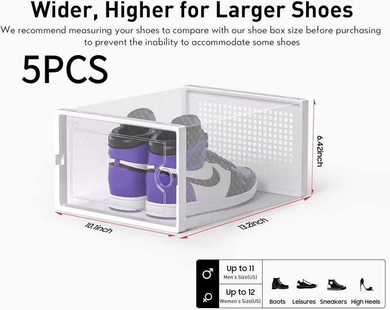 Shoe Cabinet Storage Box 5-Piece Set Transparent Plastic Stackable Sports Shoe ContainerGarbage Bin Entrance 9380₽