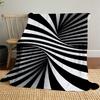 1PC Stripes spiralOutdoor Flannel Blanket - Soft Plush Decor for Picnics, Camping, Bedroom, Playroom, Office, or Lunch Break 1335A