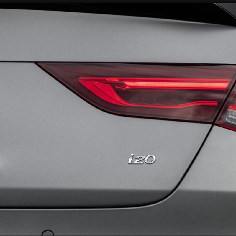 CMQW3 3D For Hyundai I20 Logo Emblem Glossy Black Chrome Silver Red Metal Badge Decal Car Sticker Accessories