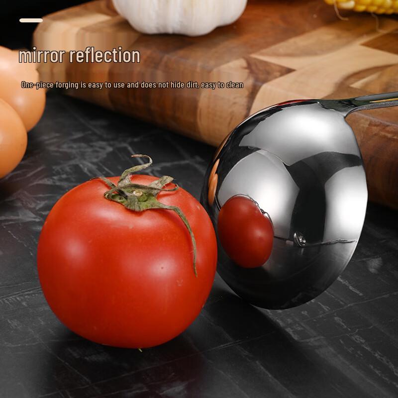 304 Stainless Steel Polished Flat Handle Soup Ladle
