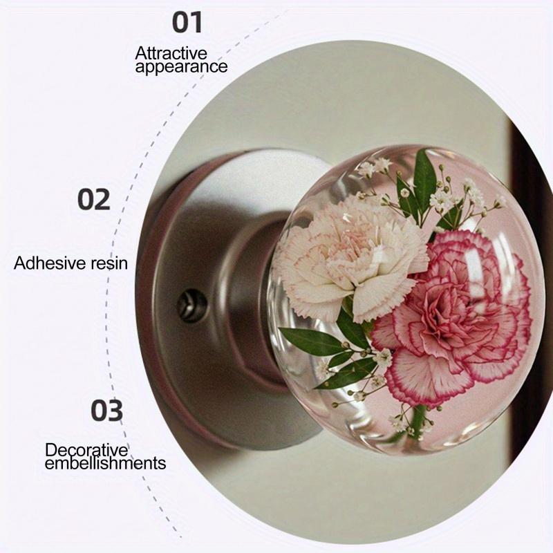 1pc Vintage Floral Cabinet Knobs - Elegant Pink Floral Door Handles, Easy Screw-On Installation for Cabinets, Drawers, Closets