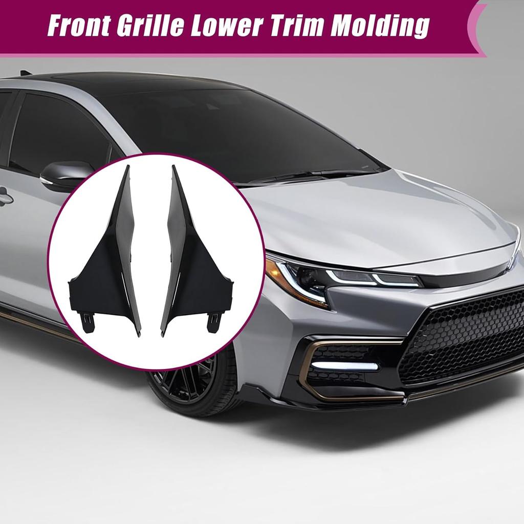 XQSMWF Pair Front Bumper Cover Lower Trim Molding Lip Spoiler Grille, Compatible with Toyota Corolla SE XSE 2020 2021 2022 Replace# 5211302030