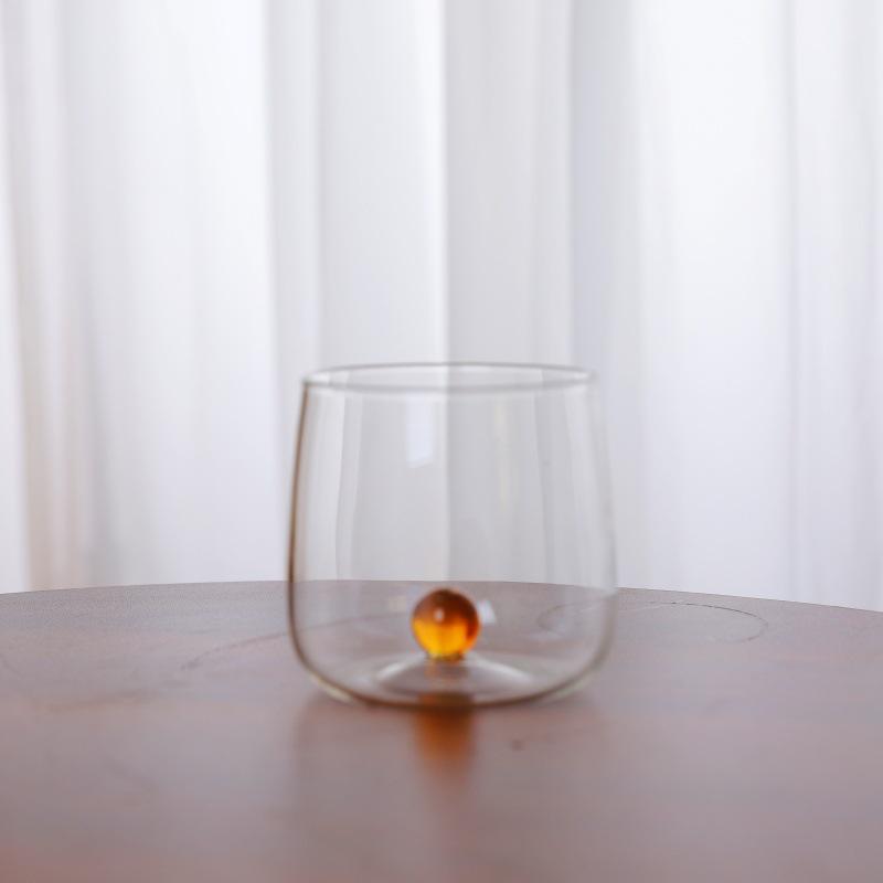3D Decorative Glass Cup for Whiskey, Cocktails, Coffee, and Juice - Transparent Single-Layer Design