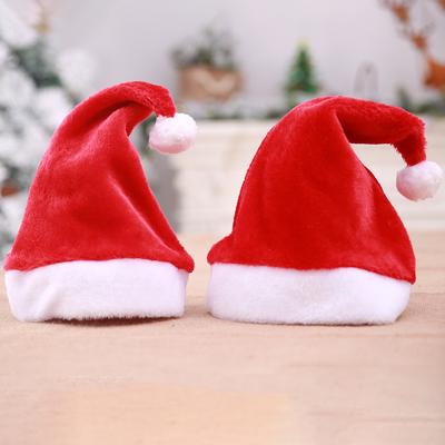 Christmas Decoration Supplies, High-end Christmas Short Plush Hat, Christmas Supplies Adult Christmas Hat Party Dress-up