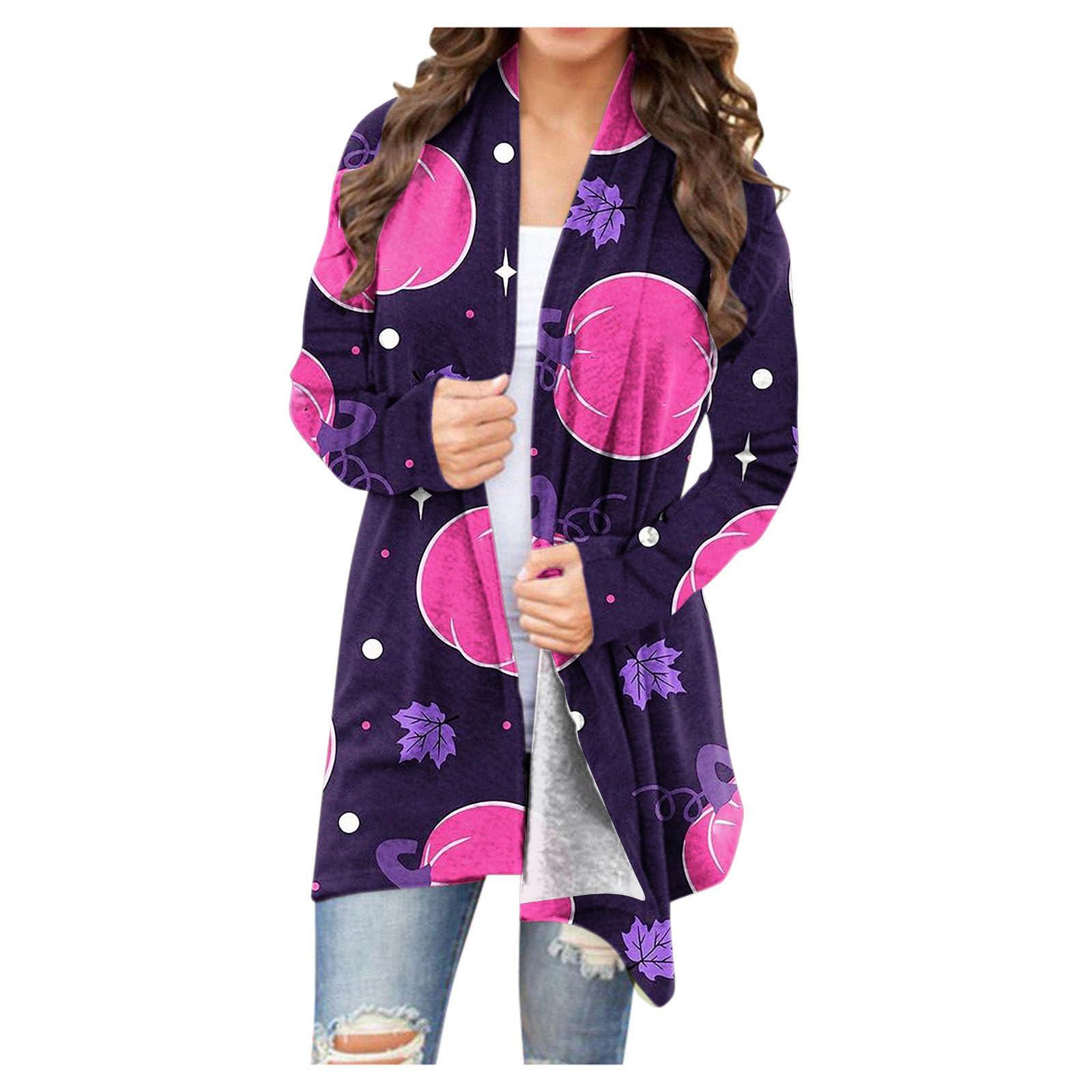 

Женская модная повседневная куртка-кардиган средней длины с длинным рукавом и принтом на Хэллоуин XXXXXL