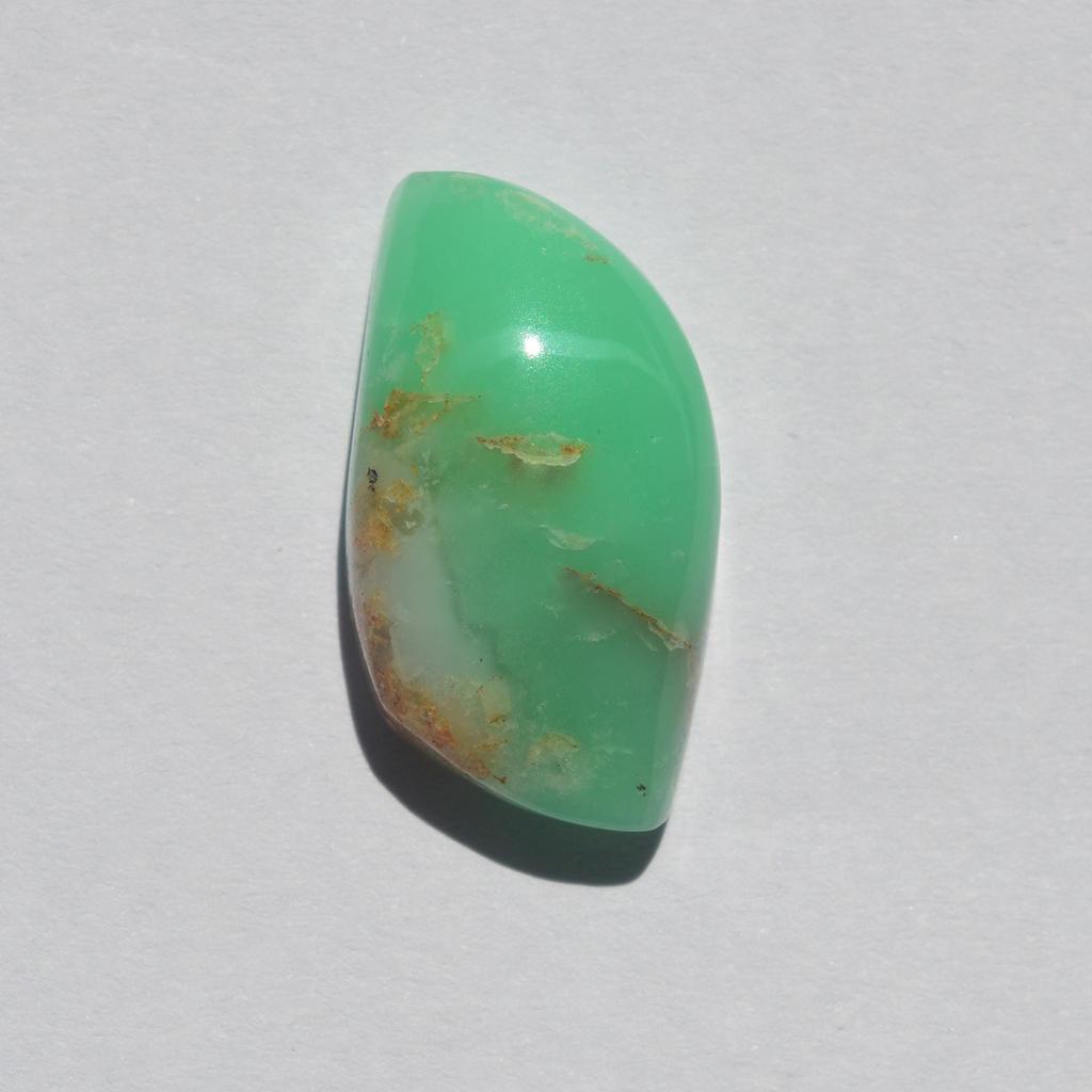 Natural Chrysoprase Gemstone Cabochon 18 Carats Size 23x13 MM Fancy Shape, Jewelry Making Craft Supply