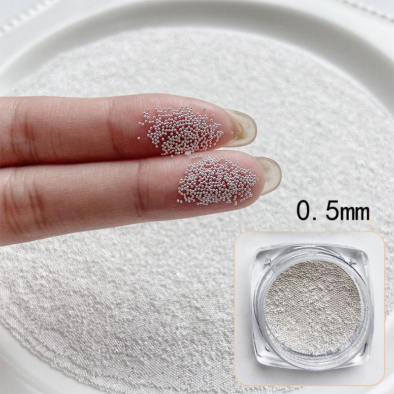Mini Mixed Size Gold & Silver Steel Beads for Nail Art - Super Fine Round Metal Ornaments