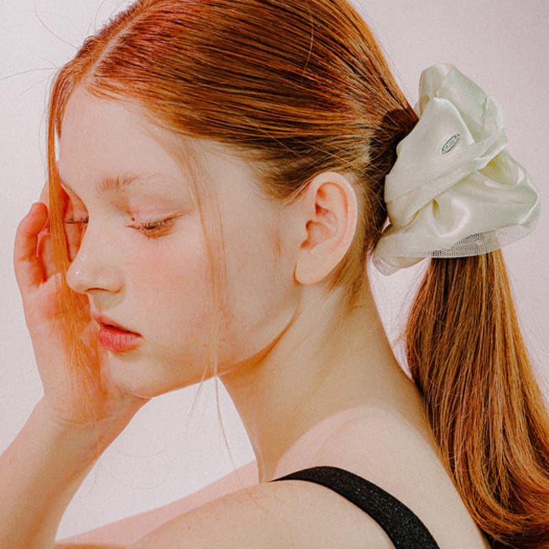 

бархатистый сетчатый атласный скраб для волос (цвета слоновой кости) ivory