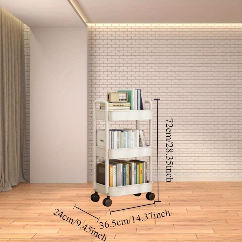 Versatile Multi-Tier Storage Cart - White Plastic, Perfect for Kitchen, Bathroom & Bedroom Organization