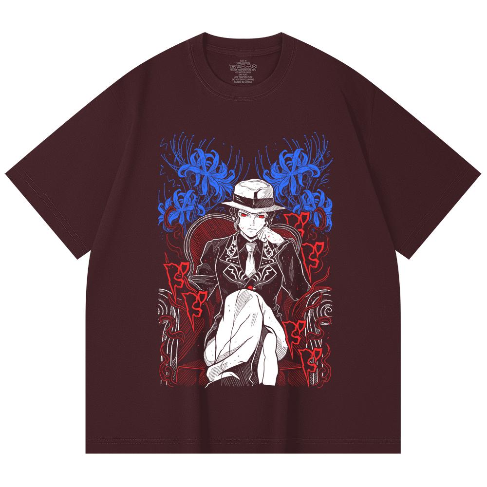230 Gsm 100% Cotton Demon Slayer V38 Muzan Print Unisex Heavy Cotton T Shirt
