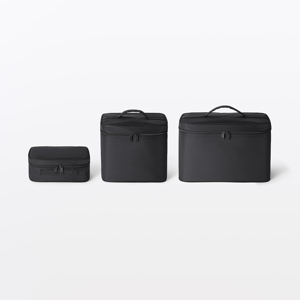 MUJI Recycled Nylon Makeup Box, Black, Large, Approx. 36 x 165 x 23 cm, 76811930