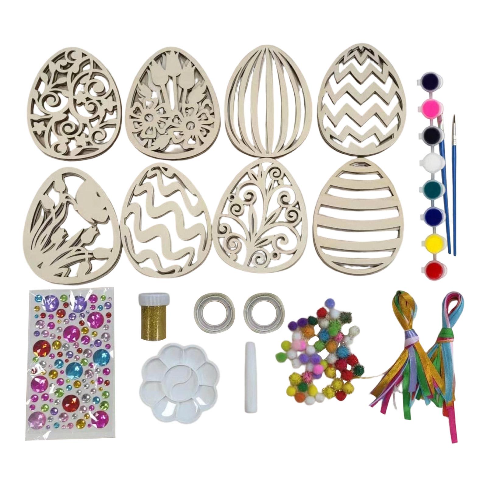 Easter Egg Children s Handmade Wooden Craft Painting Set,Easter Decorations, Easter Children s Toys,20ml One Size белый