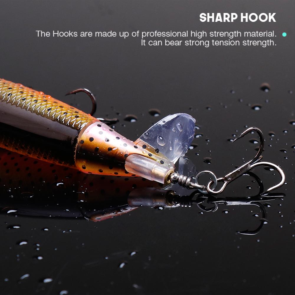 5pcs Topwater Pencil Whopper Popper Fishing Lure Set 10cm 16g Artificial Bait Wobbler Pike With Rotating Tail Tackle Kit