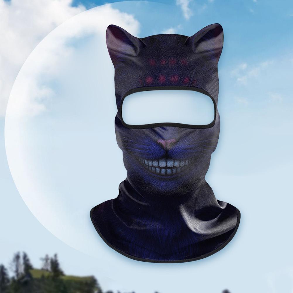3D Animal Balaclava Cute Animal Print Balaclava with Ears Motorcycle Head Cover Breathable Ski Snowboard Mask Cycling Headgear