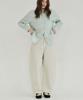 LOSSYROW Curved Wide Denim Pants Beige
