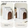 Home Storage Rack Wood Bookends Thickened Anti-Tip Heavy Duty Book Stand with Scratch Free Polished Edges Durable Holder for Office Desk