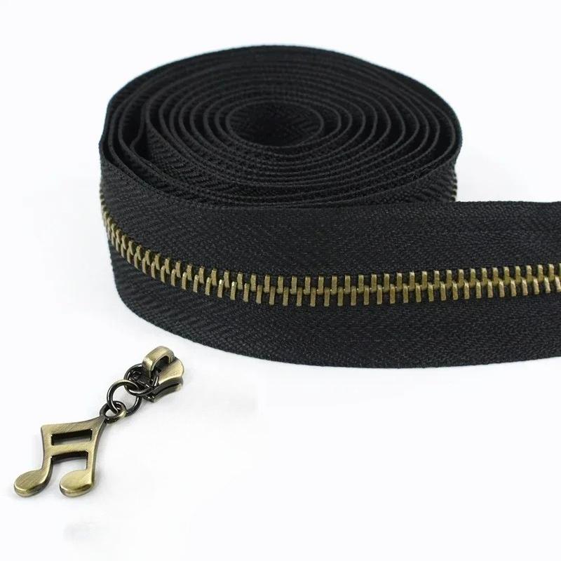 1/2/3/5M Meetee 5# Rollen-Metallreißverschlüsse mit Schiebern Tasche Schuhe Jacke Dekor Verschluss Reißverschluss nach Metern DIY Reparatur Nähzubehör