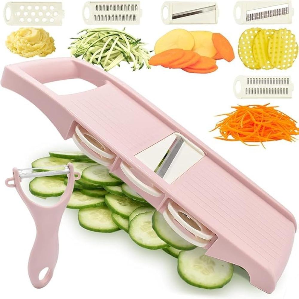 Adjustable Mandoline Slicer 5 in 1 Julienne Shredder Multi Function Vegetable Peeler  Kitchen
