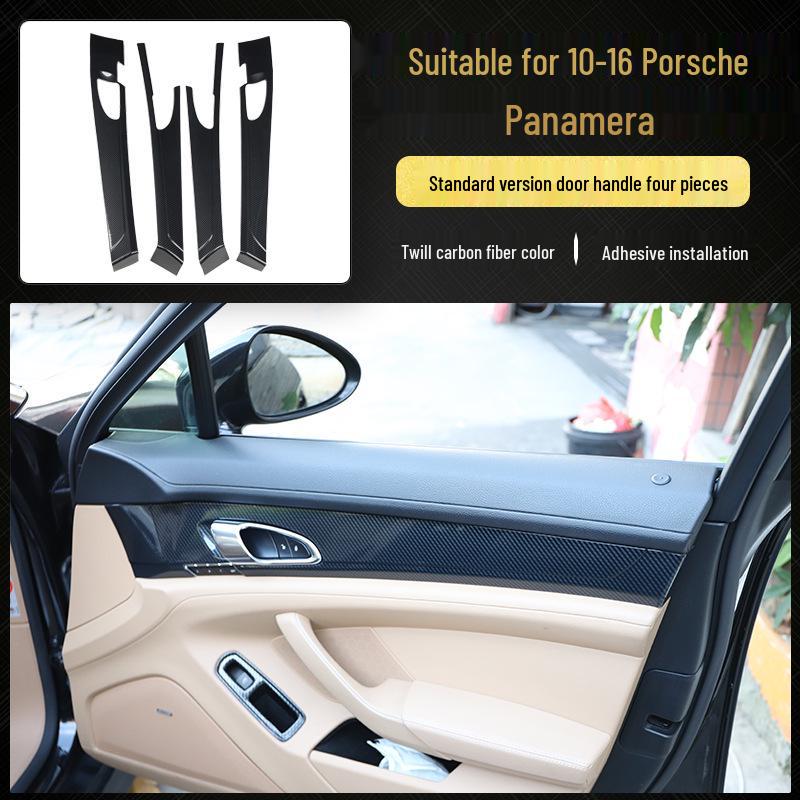 Carbon Fiber Panel Decor Sticker for 10-16 Panamera Front Passenger Side - Imitation Peach Wood