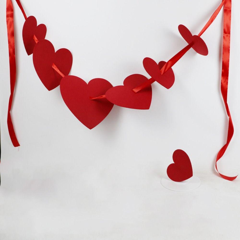 300cm Heart-Shaped Banner Reusable Valentine's Day Banner  Anniversary Celebration