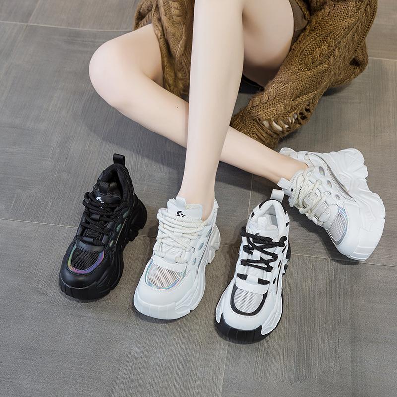 Spring New Inner Height Increase Dad Shoes Women's Casual Fashion Sports Shoes Women's Versatile Trendy Muffin Platform Shoes