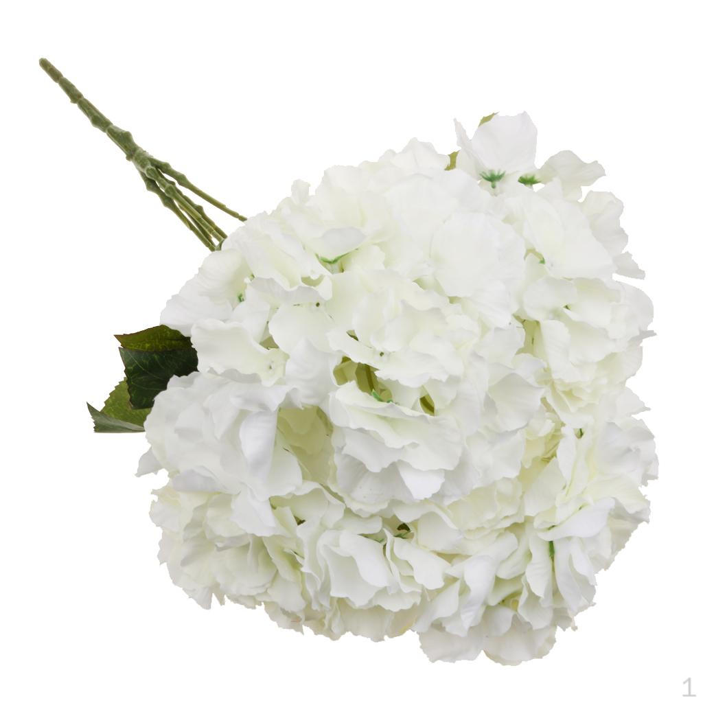 

5 Heads DIY Artificial Silk Flower Bunch Plant Wedding Banquet Types - White