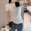 Summer New Shoulder Sleeves Ins Top Niche Short-sleeved T-shirt Pure Cotton Design Sense Fashionable Fashion Foreign Style