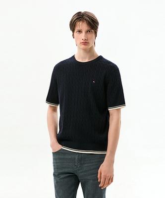 TOMMY HILFIGER Strikket Rundhalset Kortærmet Sweater (T12G1Kpo700Ml1Dw5)