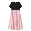 Plus-size Women's Simple Style Fake Two-piece Patchwork Dress Summer New Casual Mid-length Dress