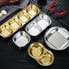 Korean Style Stainless Steel 3-Compartment Sauce Dish