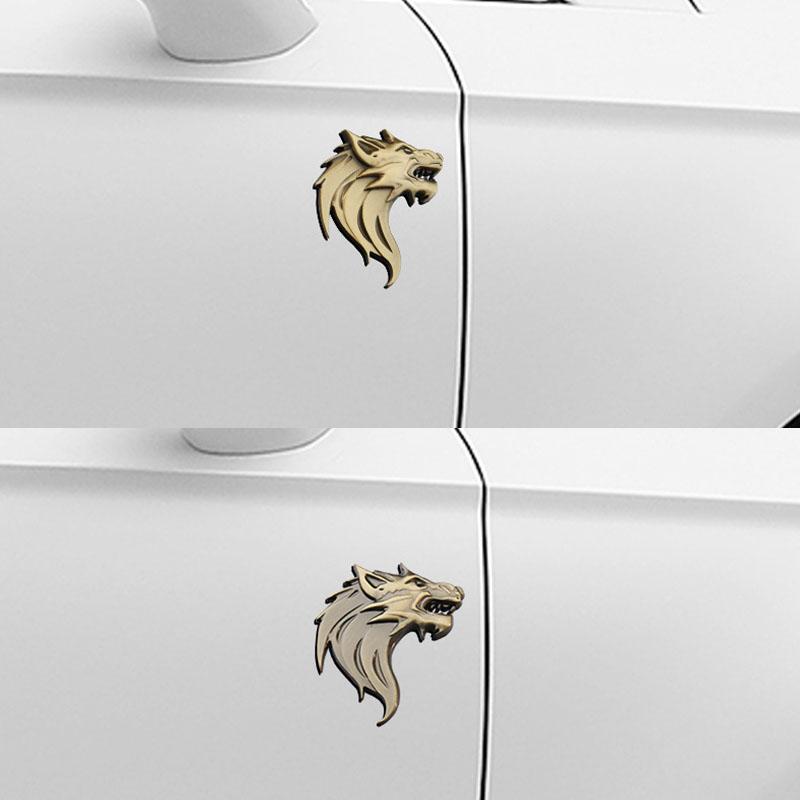 3D Premium Wolf Head Beast for Car Fender Trunk Rear Bonnet Decal Emblem Badge Sticker Accessories