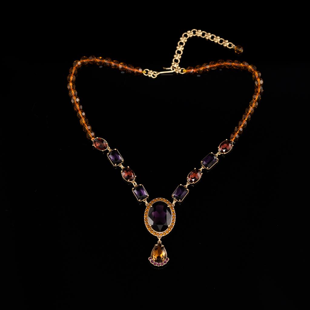 Direktlieferung Mittelalterlicher Vintage Schmuck Nischen Design Französische Retro Schlüsselbein Kette Halskette Halskette Neu