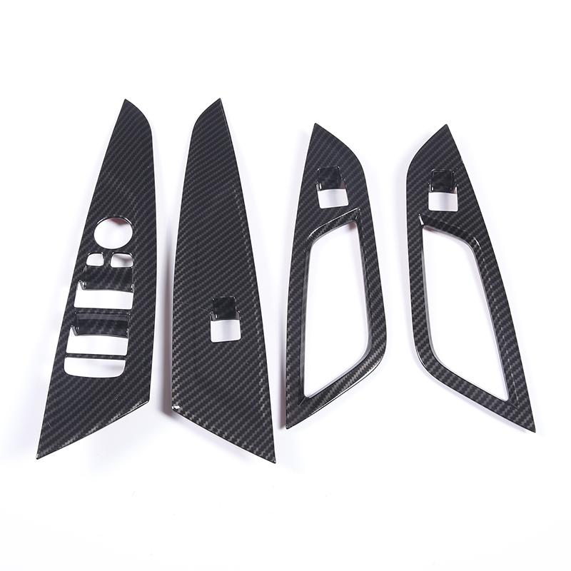 For BMW 4 Series G26 2022 ABS Carbon Fiber/Black Car Window Lift Button Panel Frame Cover Trim Sticker