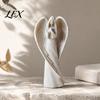 Modern Home Interior Accents Praying Angel Statue, Abstract Guardian Figurine, Religious Prayer Decor Sculpture for Mantel Church Indoor Memorial