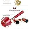 Miflame Vintage Red Metal Opera Glasses with Handle