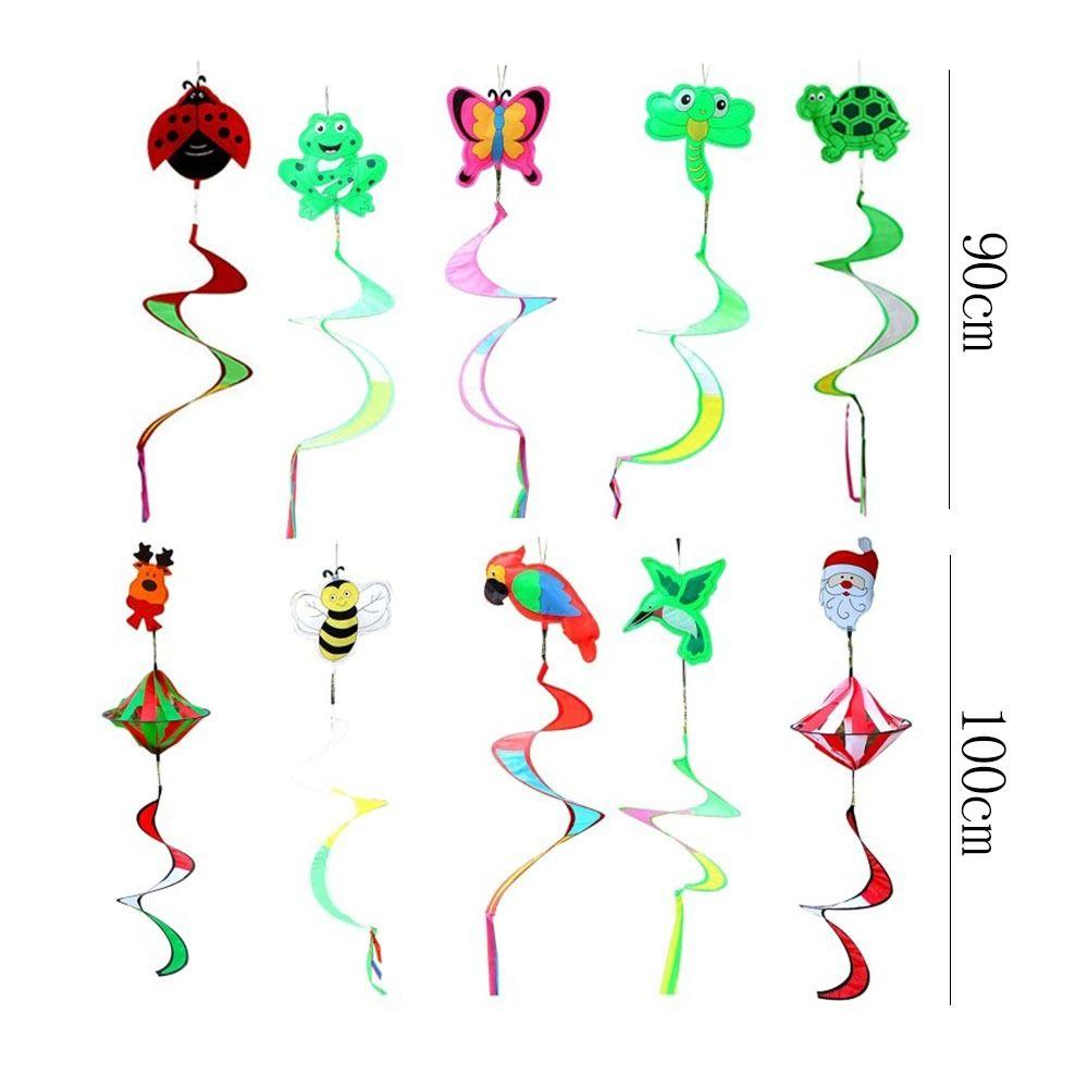 Hanging Rotate Windmill Colorful Spiral Windchimes Vintage Animal Windmill Yard Lawn