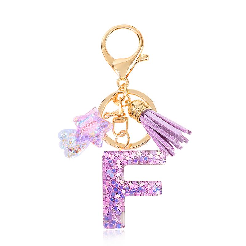Diy A-Z Letters Keychain Metal Holder Pendent Key Chain Women Car Key Ring Simple Letter Name Key Party Gift Jewelry
