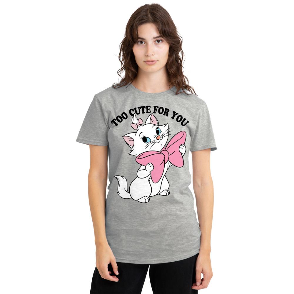The Aristocats Womens/Ladies Too Cute For You Marie Heather Valentine`s Day T-Shirt